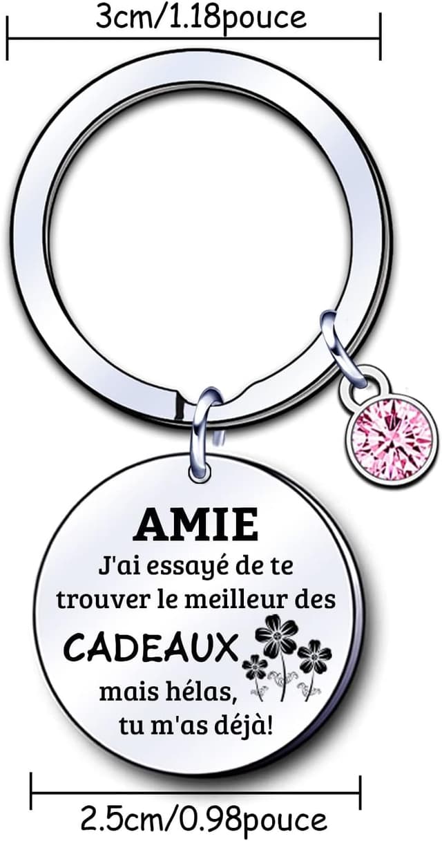 Detalle 2 de Porte-clés Amie ZYMGUO, pendentif 2,5 cm