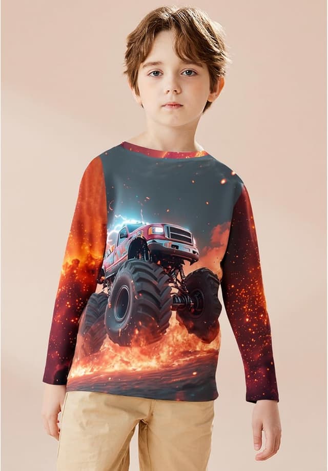 Detalle de DHASIUE Jungen Langarmshirt Monster Truck Gr.104