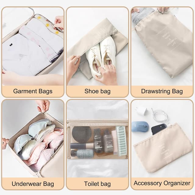 Detalle 2 de 9-piece Packing Cubes Travel Organiser for Luggage