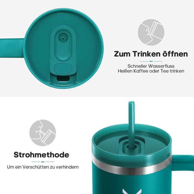 Detalle 2 de Gedux Trinkflasche 1.2L mit Strohhalm