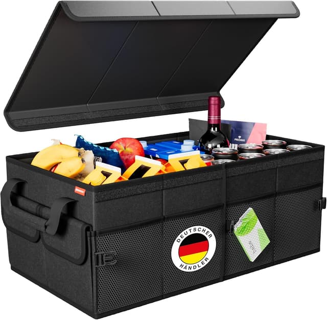 Detalle de ATHLON TOOLS Kofferraum Organizer XXL – faltbare Kofferraumtasche mit Deckel, rutschfest und verstärkt