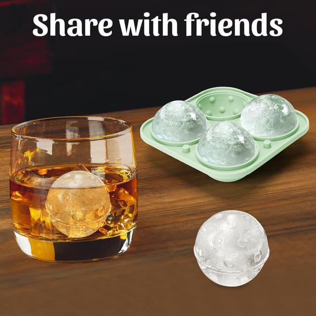 Detalle de Pickleball 3D Eiswürfelform (BPA-frei) für große runde Eiswürfel – mit Deckel, TPE/PP