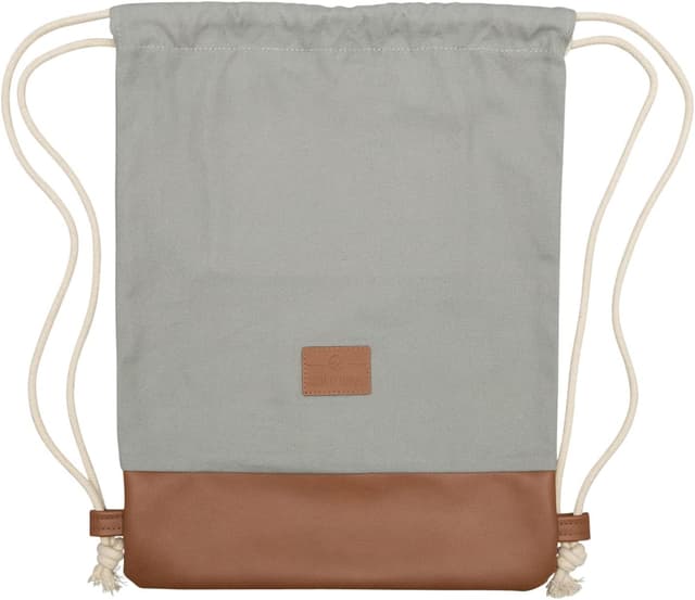 Detalle de Johnny Urban Luke Turnbeutel mit Kordelzug – grau-braun, Baumwoll Canvas, mit Innenfach