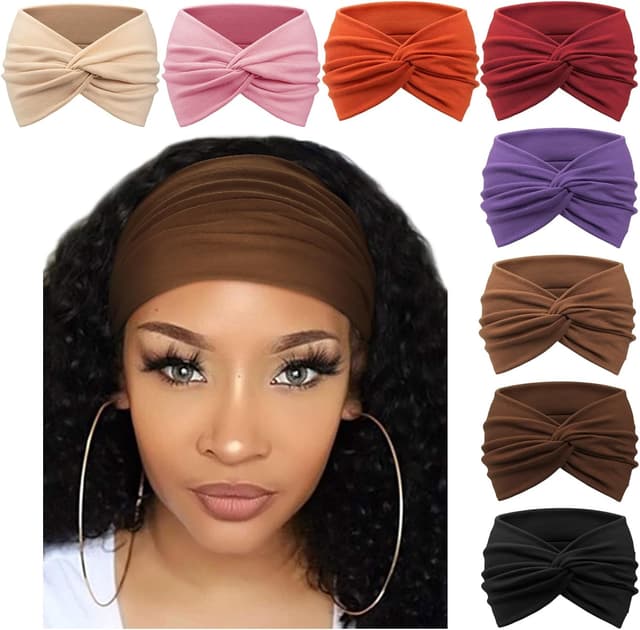 Thumbnail 4 de DRESHOW 8 Pack Turban Headbands for Women Wide Head Wraps ♀️🎀?