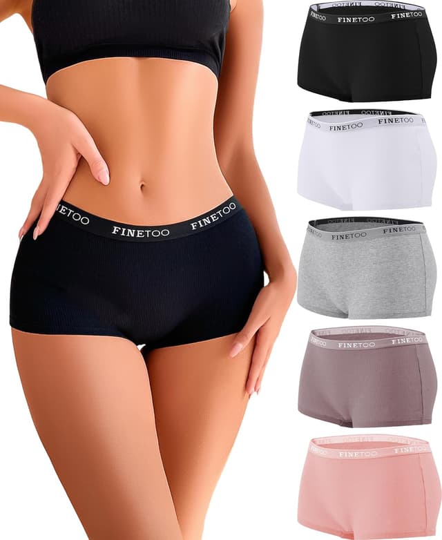 Detalle de FINETOO Boxershorts 5er Pack Unterhosen Baumwolle