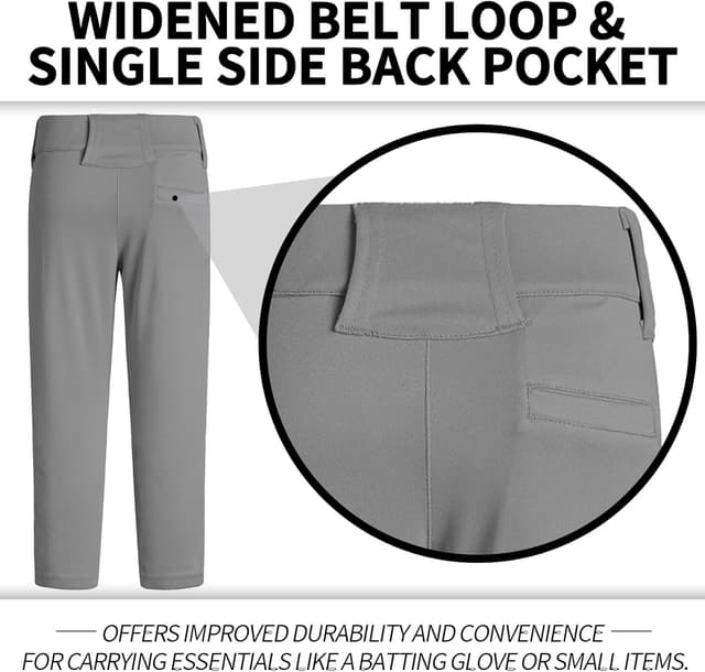 Detalle 2 de QBK Youth Baseball Pants for 2T to 17