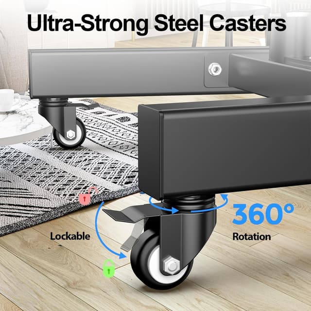 Detalle 2 de JXMTSPW Mobile TV Cart for 32–55 Inch TVs (Max VESA 400x400, Up to 25kg) 360° Swivel Stand