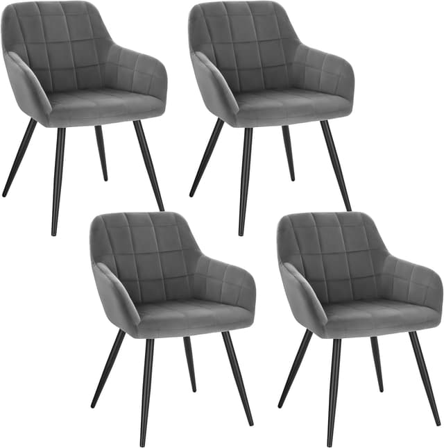 Detalle de WOLTU Esszimmerstuhl-Satz 4 Dunkelgrau