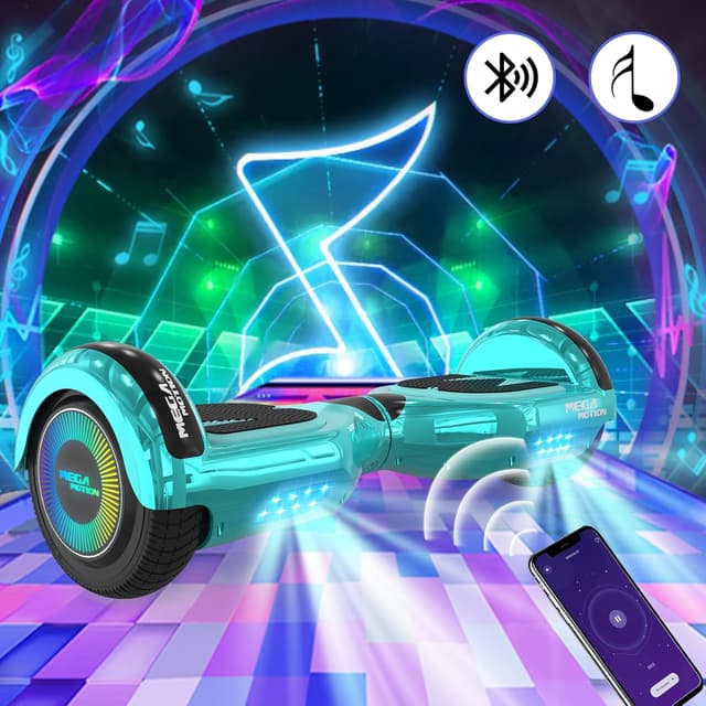 Detalle de MEGA MOTION Hoverboard 6,5 pouces avec Hoverkart Bluetooth et lumières LED pour enfants