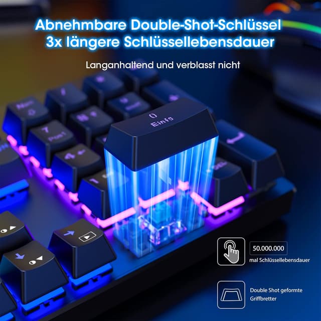 Thumbnail 6 de RisoPhy Mechanische Gaming-Tastatur 104 Tasten