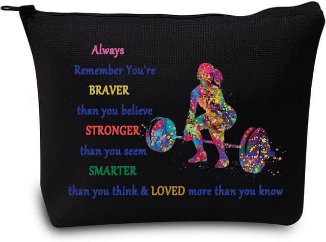 Thumbnail 6 de LEVLO Weight Lifting Cosmetic Make Up Bag (23 x 17 cm) – Zip pouch in cotton canvas for women & girls