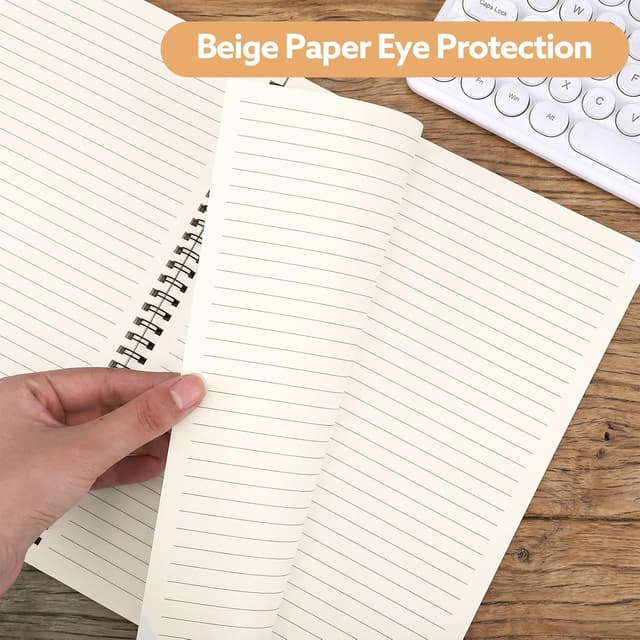 Detalle 2 de Yafe 5-Pack A4 Spiral Notebooks (Kraft Cover, 60 Sheets/120 Pages) Lined Wirebound Journals