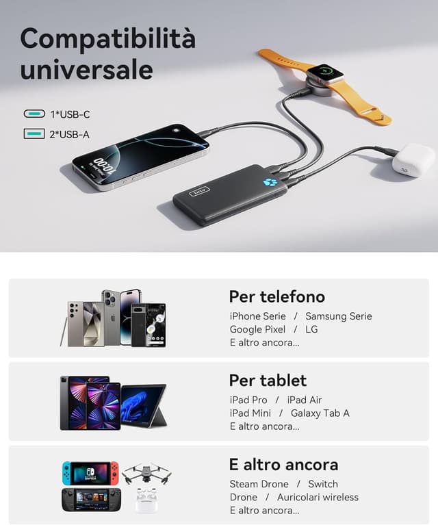 Thumbnail 5 de INIU Power Bank 10000 mAh ultra sottile per smartphone