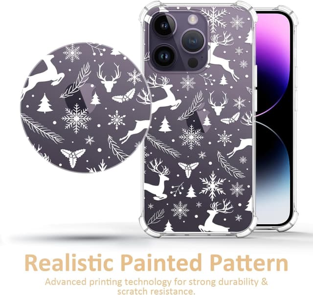 Detalle de CAROKI Clear Christmas Phone Case for iPhone 14 Pro (6.1")