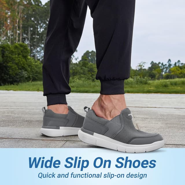 Detalle de FitVille Scarpe da Uomo Slip-on per Camminata antiscivolo, comode e traspiranti