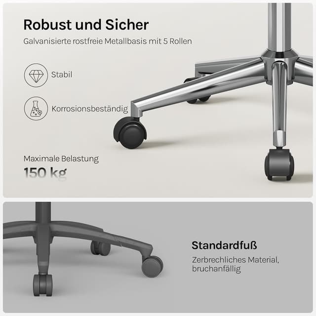 Thumbnail 6 de WOLTU Homeoffice-Stuhl BS145hgr mit Armlehnen, Samtsitz, 360° Drehfunktion und höhenverstellbarer Sitzhöhe bis 150 kg