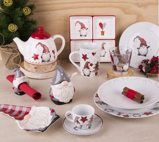 Thumbnail 3 de Excelsa Gnomo Christmas Plato Cerámica con 4 Compartimentos 🎄