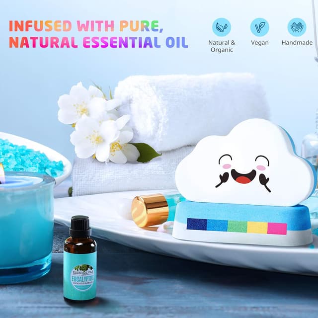 Detalle de Rainbow Bath Bombs 4-pack organic kids bath bombs