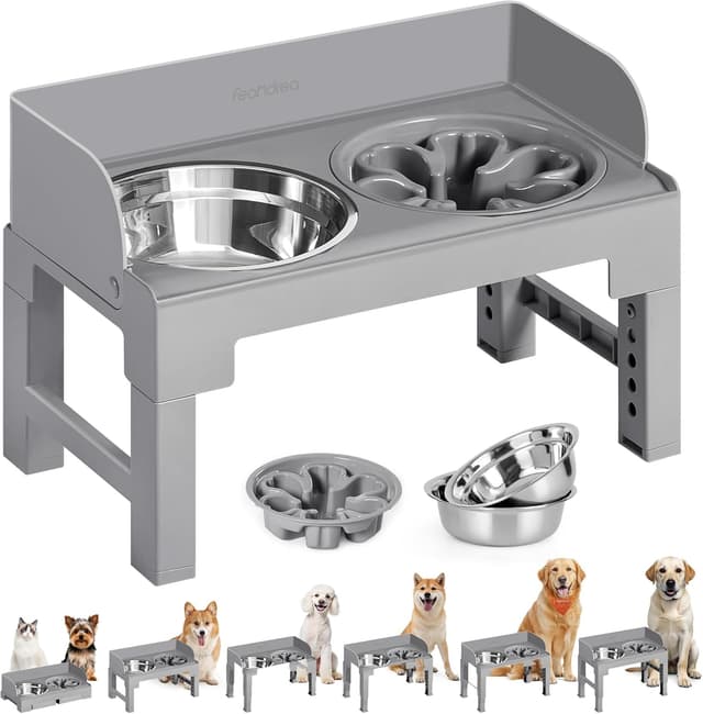 Detalle de Feandrea PRB103GD01 Ciotole rialzate per cani con 3 ciotole