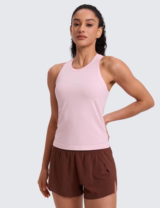 Detalle 2 de CRZ YOGA Women’s Seamless Racerback Tank Tops for Training, Running & Gym