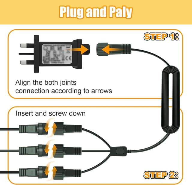 Detalle de Christmas lights 10M splitter cable
