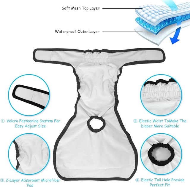 Detalle 2 de Hundewindeln für Hündinnen 3er Set