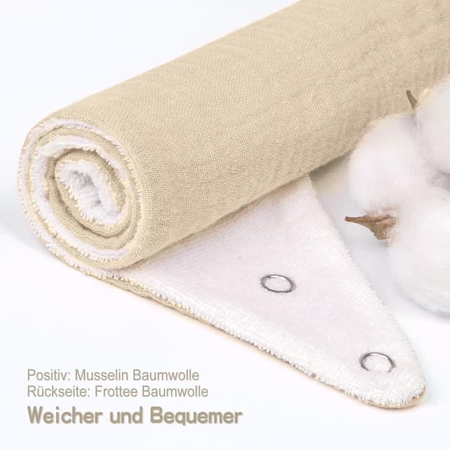 Detalle de Musselin-Dreieckstuch von lulumoon – Sabberlätzchen für Baby mit Saug-Rückseite aus Frottee