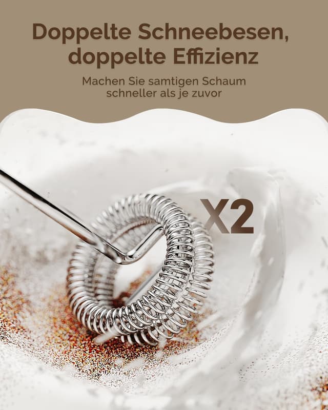 Detalle de Maestri House LunaFro Mini – wiederaufladbarer elektrischer Milchaufschäumer mit USB-C