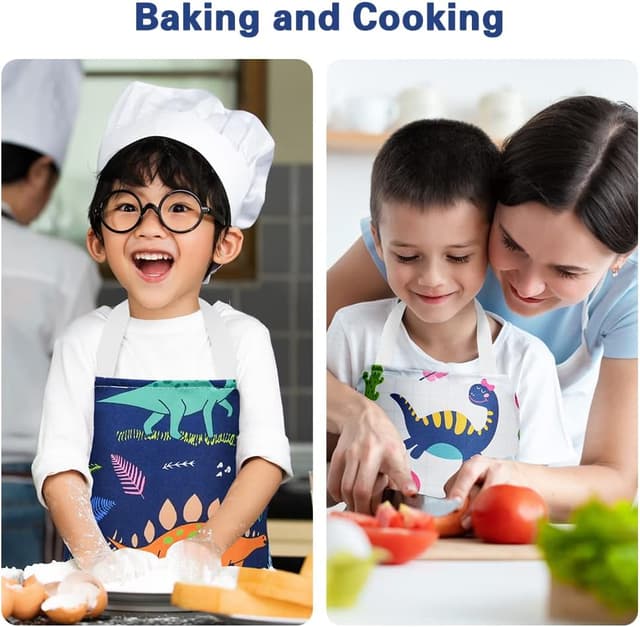 Thumbnail 4 de HOTUT Kids Aprons 2-Piece Dinosaur Print