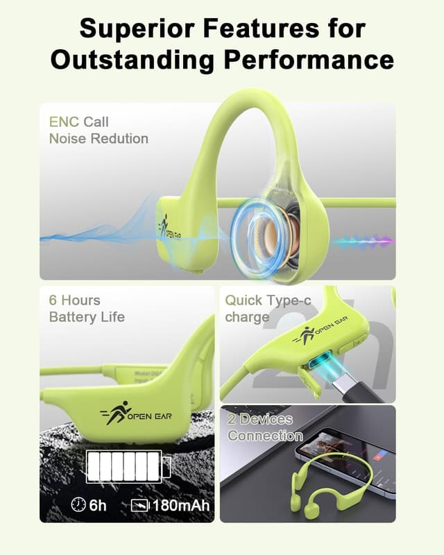 Thumbnail 1 de ANSTEN Casque conduction osseuse Bluetooth 5.3