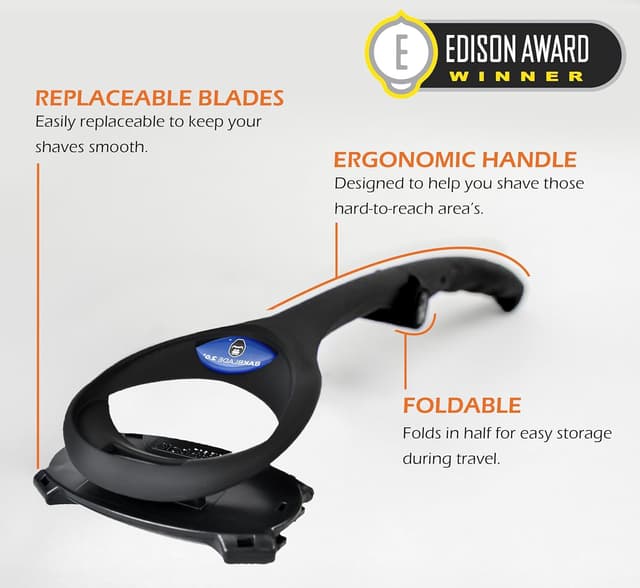 Detalle de baKblade 2.0 PLUS Back Shaver for Men (DIY) with Ergonomic Handle — Shave Wet or Dry