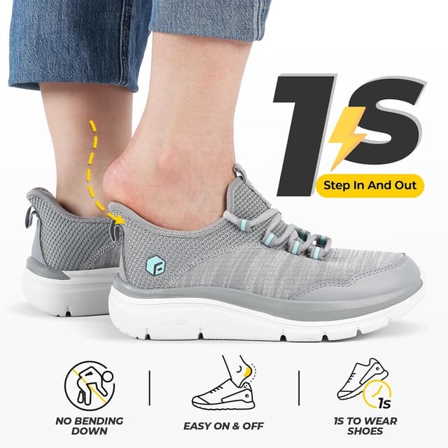 Detalle de FitVille Scarpe da Camminata Donna Pianta Larga Extra Wide: sneakers comode ammortizzate slip-on