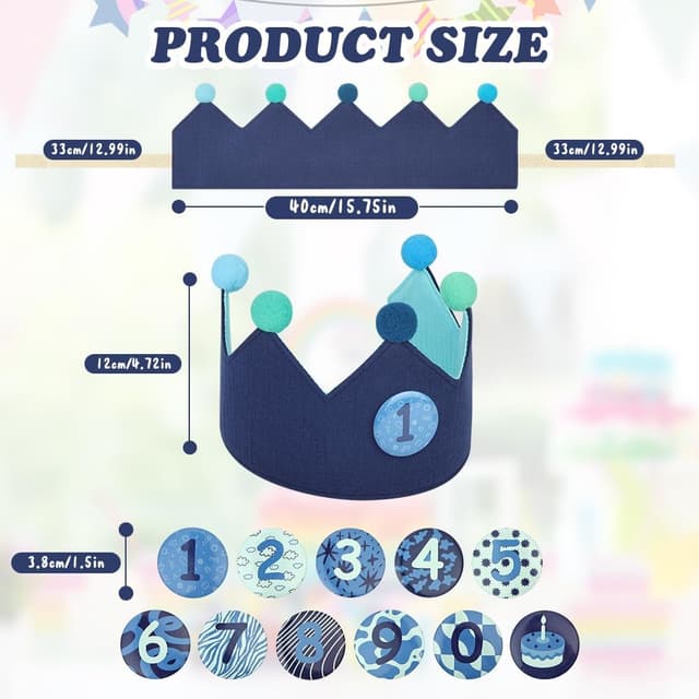 Thumbnail 1 de URAQT Corona Cumpleaños infantil números 0–9