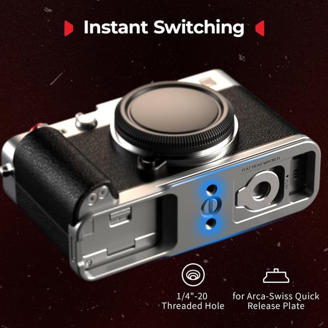 Detalle de SmallRig 5447 X-E5 L-Shape Grip with Arca Quick Release Plate (1/4"-20) & Silicone Handgrip