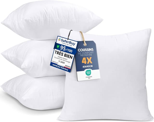 Imagen de Utopia Bedding Coussins de garnissage 43 x 43 cm lot de 4 en OfertitasTOP