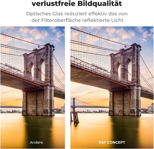 Detalle de K&F CONCEPT ND64 Festfilter 67 mm (Nano-Xcel Serie) – 6 Blendenstufen Graufilter