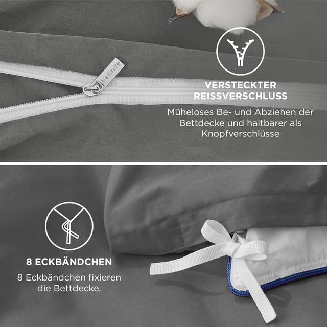 Thumbnail 3 de BEDSURE Bettwäsche 135x200 Baumwolle 4-teilig
