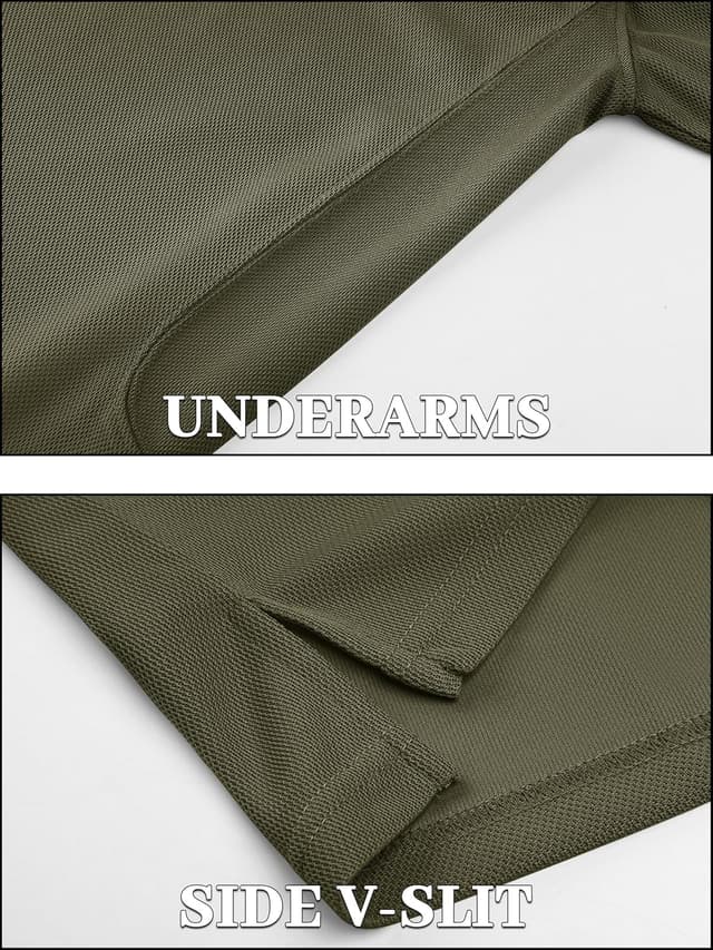 Detalle 2 de TACVASEN Men’s Breathable Golf Polo Shirt (Quick-Dry, Short Sleeve) for Casual Work & Outdoor Days