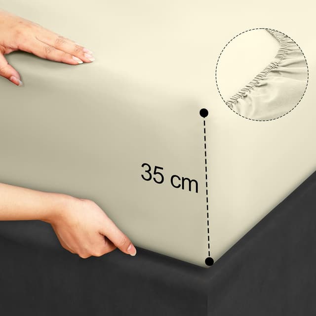 Thumbnail 4 de Utopia Bedding Sábanas 4 Piezas 150x200 Marfil