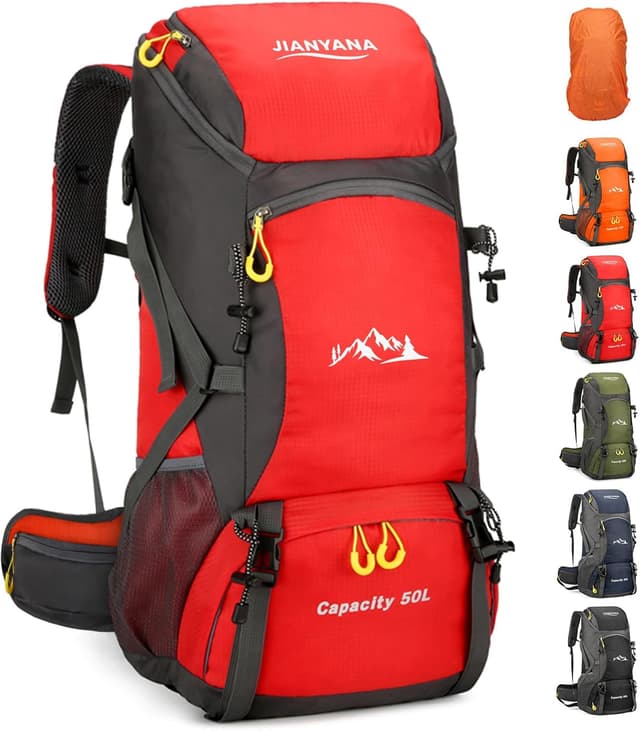 Thumbnail 6 de Sac à dos de randonnée 50L jianyana – modèle trekking homme/femme avec housse de pluie