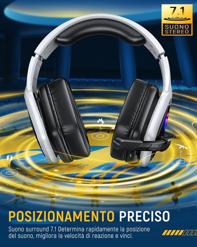 Detalle de Tatybo Cuffie Gaming Wireless 40 Ore