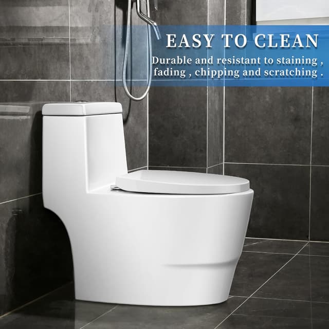 Detalle de YunNasi Oval Shape Soft Close Toilet Seat (Quick Release, Adjustable) 44.5 x 37.5cm