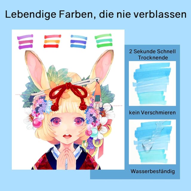 Thumbnail 6 de Vokiuler 204 Farben Marker, Alkohol Marker Set