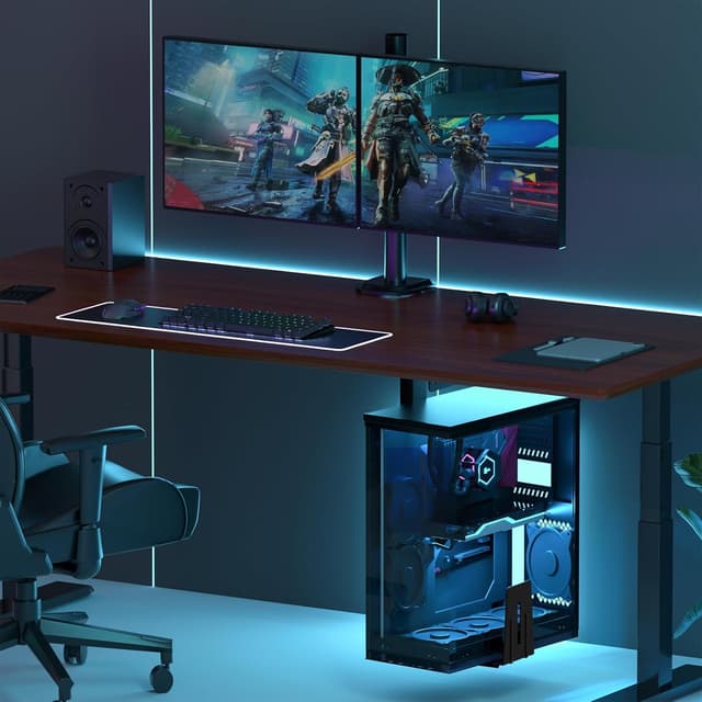 Thumbnail 6 de PC-Wandhalterung unter dem Schreibtisch – verstellbare Heavy-Duty Halterung bis 30 kg, 360° drehbar, schwarz