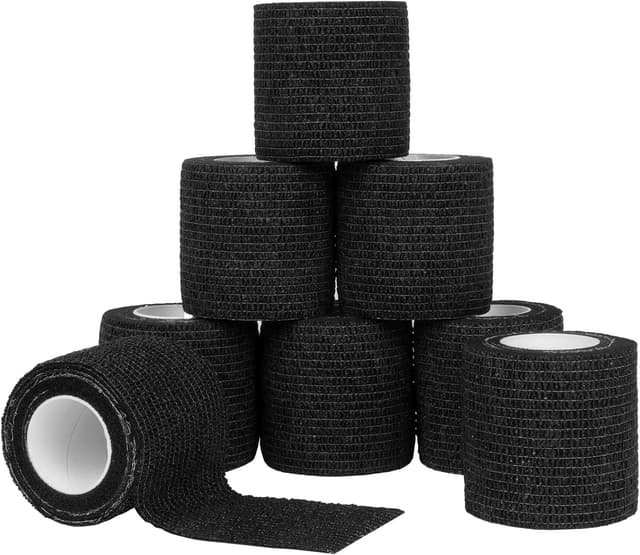Detalle de ACWOO Self Adherent Sport Wrap Tape (8 rolls), 5cm x 4.5m elastic wrap tape for football shin guards, wrists and pets