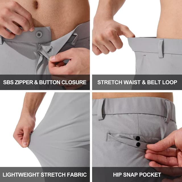 Detalle de QPNGRP Men’s Lightweight Stretch Golf Pants (30/32/34 Inseam)