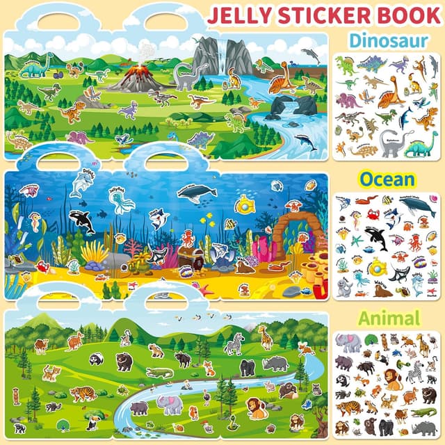 Detalle 2 de CREATIVETREES 6-Set Reusable Sticker Book for Toddlers 🎨
