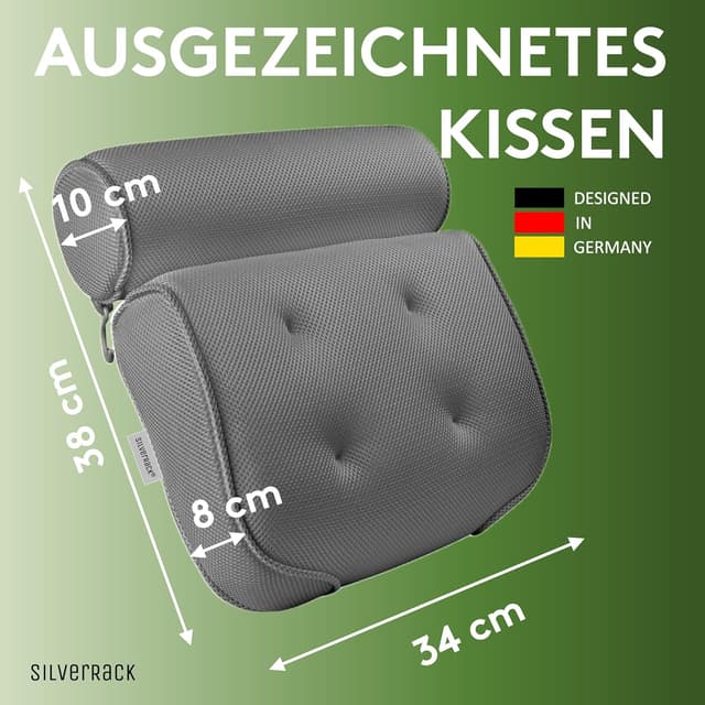 Detalle de SilverRack Badewannenkissen Grau 3D