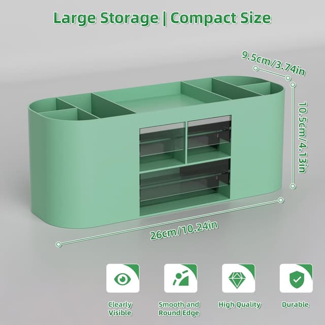 Thumbnail 6 de Marbrasse Organizer Scrivania con 3 Cassetti e 7 Scomparti (Verde) per cancelleria e accessori