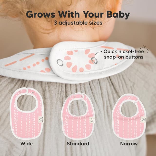 Thumbnail 3 de Sweet Charm 8-Pack Organic Baby Bibs for 0-24 Months
